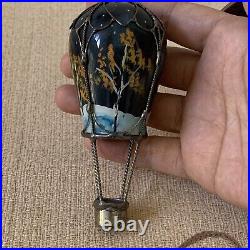 Vtg 1994 Balloonatics Night Scene Moon Star Hanging Metal Glass hot air balloon