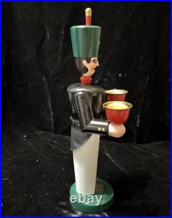 Vtg German Angel & Soilder Wood Candle Holders Schalling Holzkunst Seiffen 9.5