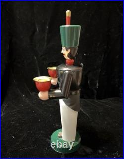 Vtg German Angel & Soilder Wood Candle Holders Schalling Holzkunst Seiffen 9.5