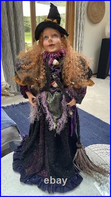 Vtg Giant Halloween Witch Floor Doll Tabletop Decor Amazing Design Euc 40h
