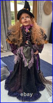 Vtg Giant Halloween Witch Floor Doll Tabletop Decor Amazing Design Euc 40h