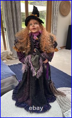 Vtg Giant Halloween Witch Floor Doll Tabletop Decor Amazing Design Euc 40h