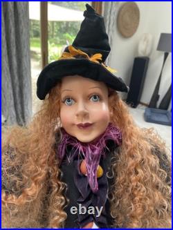 Vtg Giant Halloween Witch Floor Doll Tabletop Decor Amazing Design Euc 40h