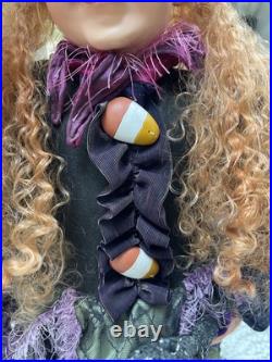 Vtg Giant Halloween Witch Floor Doll Tabletop Decor Amazing Design Euc 40h