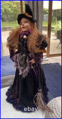 Vtg Giant Halloween Witch Floor Doll Tabletop Decor Amazing Design Euc 40h