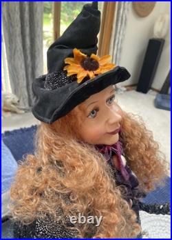 Vtg Giant Halloween Witch Floor Doll Tabletop Decor Amazing Design Euc 40h