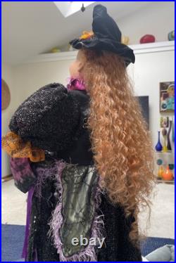 Vtg Giant Halloween Witch Floor Doll Tabletop Decor Amazing Design Euc 40h
