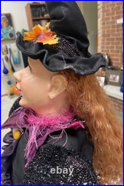 Vtg Giant Halloween Witch Floor Doll Tabletop Decor Amazing Design Euc 40h