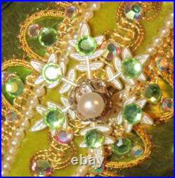 Vtg June Zimonick Christmas Ornament #43 October in Emerald RARE Swarovski
