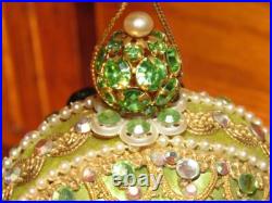 Vtg June Zimonick Christmas Ornament #43 October in Emerald RARE Swarovski