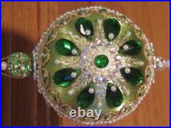 Vtg June Zimonick Christmas Ornament #43 October in Emerald RARE Swarovski