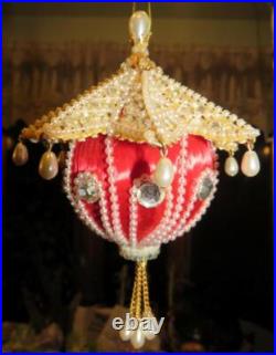 Vtg June Zimonick Christmas Ornament RED Swarovski #289 PAGODA Beautiful