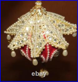 Vtg June Zimonick Christmas Ornament RED Swarovski #289 PAGODA Beautiful