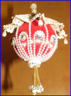 Vtg June Zimonick Christmas Ornament RED Swarovski #289 PAGODA Beautiful
