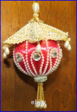 Vtg June Zimonick Christmas Ornament RED Swarovski #289 PAGODA Beautiful