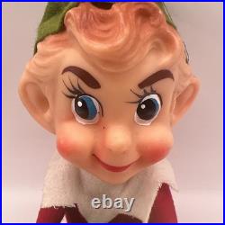 Vtg Large Head Elf Knee Hugger Christmas Ornament Japan 12 Orig Tag & Hanger
