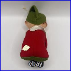 Vtg Large Head Elf Knee Hugger Christmas Ornament Japan 12 Orig Tag & Hanger
