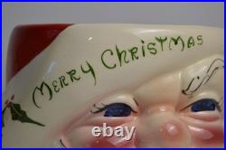 Vtg MCM DeForest of California Punch/Eggnog Bowl & Mugs Merry Christmas Pottery