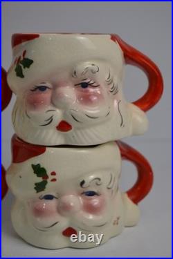 Vtg MCM DeForest of California Punch/Eggnog Bowl & Mugs Merry Christmas Pottery