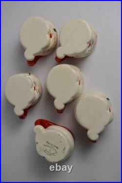 Vtg MCM DeForest of California Punch/Eggnog Bowl & Mugs Merry Christmas Pottery