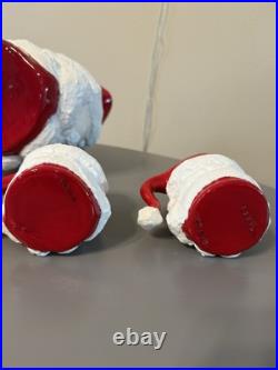 Vtg MCM Winking Santa Claus Ceramic Pitcher And 5 Mugschristmas Collectible