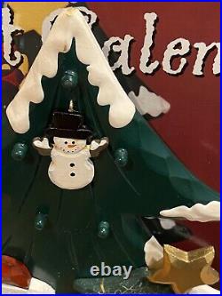 Vtg Santa Advent Wooden Calendar 24 Hanging Ornament's Costco Complete Read