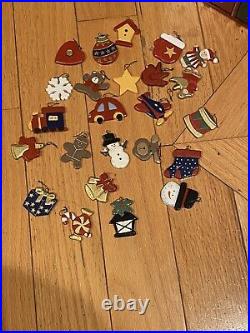 Vtg Santa Advent Wooden Calendar 24 Hanging Ornament's Costco Complete Read