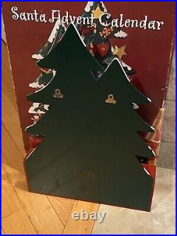 Vtg Santa Advent Wooden Calendar 24 Hanging Ornament's Costco Complete Read