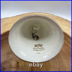 Vtg Tiffany Holiday Bell Ornament Christmas Mistletoe Bone China Porcelain Japan