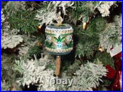 Vtg Zimonick DRUM Christmas Ornament 2 RARE Swarovski Flowers Aurora Vtg Zimonick DRUM Christmas Ornament 2 RARE Swarovski Flowers Aurora