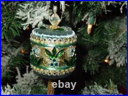 Vtg Zimonick DRUM Christmas Ornament 2 RARE Swarovski Flowers Aurora Vtg Zimonick DRUM Christmas Ornament 2 RARE Swarovski Flowers Aurora