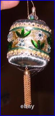 Vtg Zimonick DRUM Christmas Ornament 2 RARE Swarovski Flowers Aurora Vtg Zimonick DRUM Christmas Ornament 2 RARE Swarovski Flowers Aurora