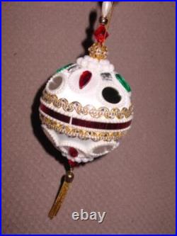 Vtg Zimonick Faberge meets Disco Ornament Red Mirrors & Swarovski RARE