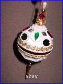 Vtg Zimonick Faberge meets Disco Ornament Red Mirrors & Swarovski RARE