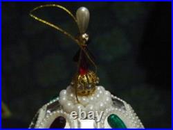 Vtg Zimonick Faberge meets Disco Ornament Red Mirrors & Swarovski RARE