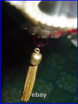Vtg Zimonick Faberge meets Disco Ornament Red Mirrors & Swarovski RARE