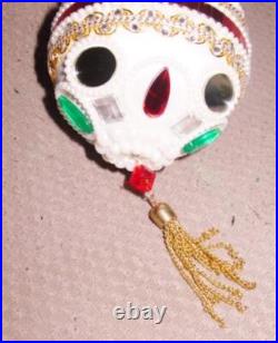 Vtg Zimonick Faberge meets Disco Ornament Red Mirrors & Swarovski RARE