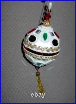 Vtg Zimonick Faberge meets Disco Ornament Red Mirrors & Swarovski RARE