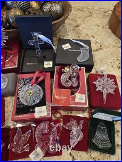 WATERFORD CRYSTAL 35 PIECE ORNAMENT LOT NEW and USED NICE