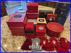 WATERFORD CRYSTAL 35 PIECE ORNAMENT LOT NEW and USED NICE