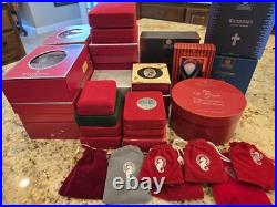 WATERFORD CRYSTAL 35 PIECE ORNAMENT LOT NEW and USED NICE