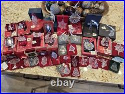 WATERFORD CRYSTAL 35 PIECE ORNAMENT LOT NEW and USED NICE