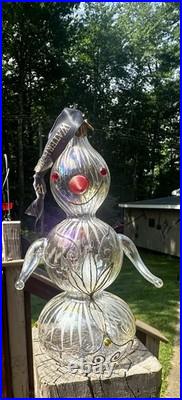 WATERFORD Holiday Heirloom JOL Christmas Glass Ornament Jim O'Leary Snowman