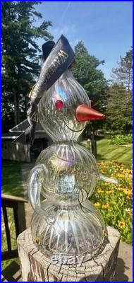 WATERFORD Holiday Heirloom JOL Christmas Glass Ornament Jim O'Leary Snowman