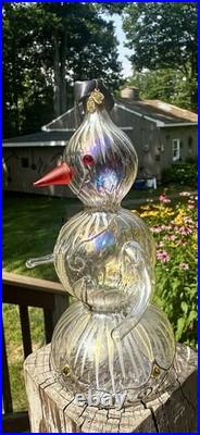 WATERFORD Holiday Heirloom JOL Christmas Glass Ornament Jim O'Leary Snowman
