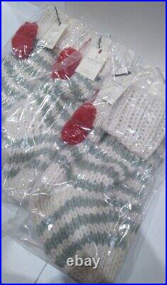 WHOLESALE 50 New Hearth & Hand Magnolia Hand-Knit 18 White & Green Stockings