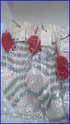 WHOLESALE 50 New Hearth & Hand Magnolia Hand-Knit 18 White & Green Stockings
