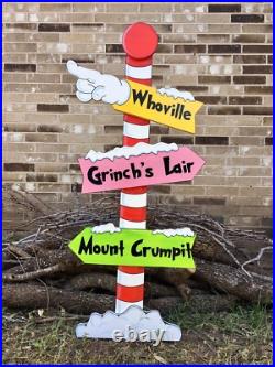WHOVILLE Sign Pole GRINCH'S Lair Mount Crumpit CHRISTMAS Yard Art Decoration