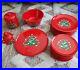 Waechtersbach_Western_Germany_Christmas_Tree_Red_Plates_Serving_Tray_Dishes_Set_01_yve