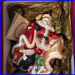 Waterford Holiday Heirlooms St Nicholas with Gifts Glass Ornament 148331 Box COA